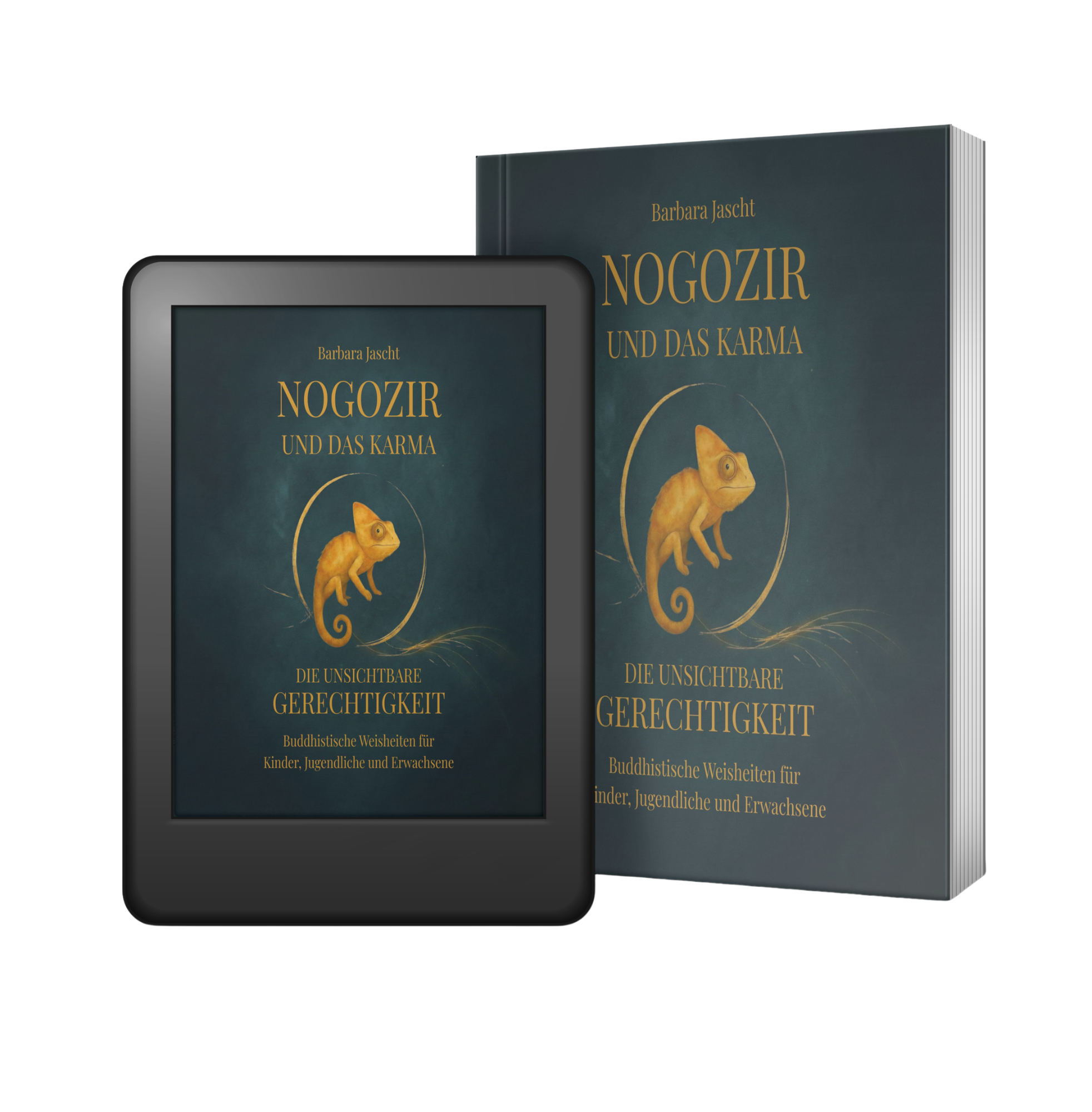 Cover 3D Nogozir und das Karma Tablet und Buch Jascht